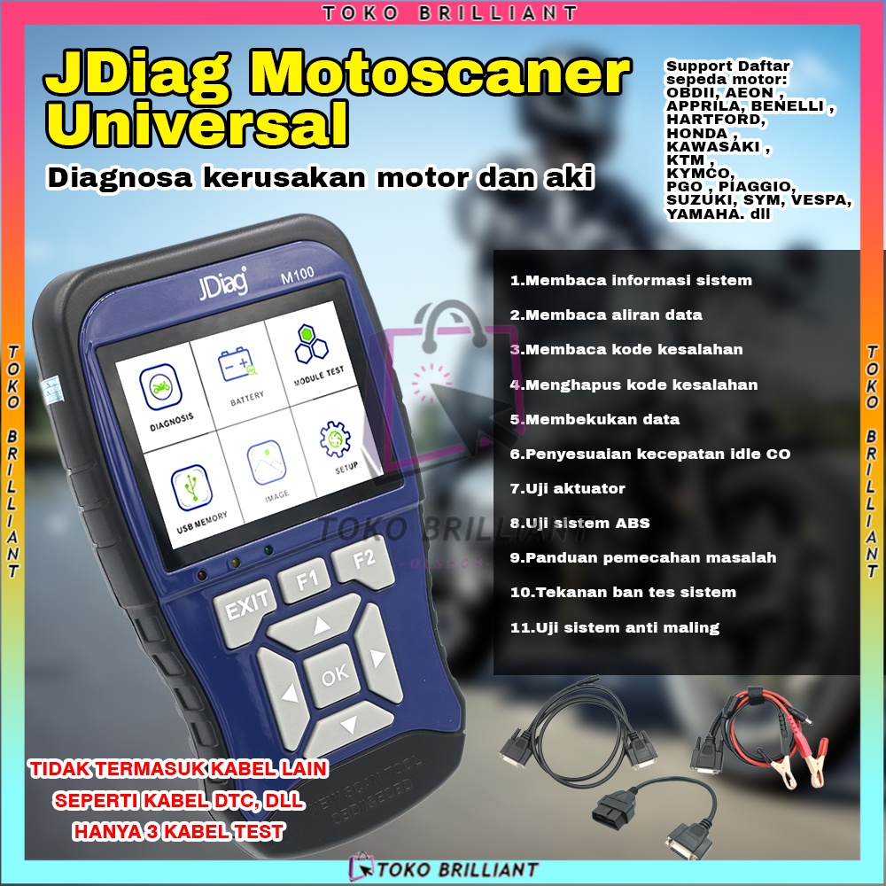 [TERBARU!!! Scanner OBD2 Motor Injeksi Diagnostik ECU ABS | Scaner Motor Injeksi JDiag M100 Motor Diagnostic Scanner Alat [Bahasa Indonesia]