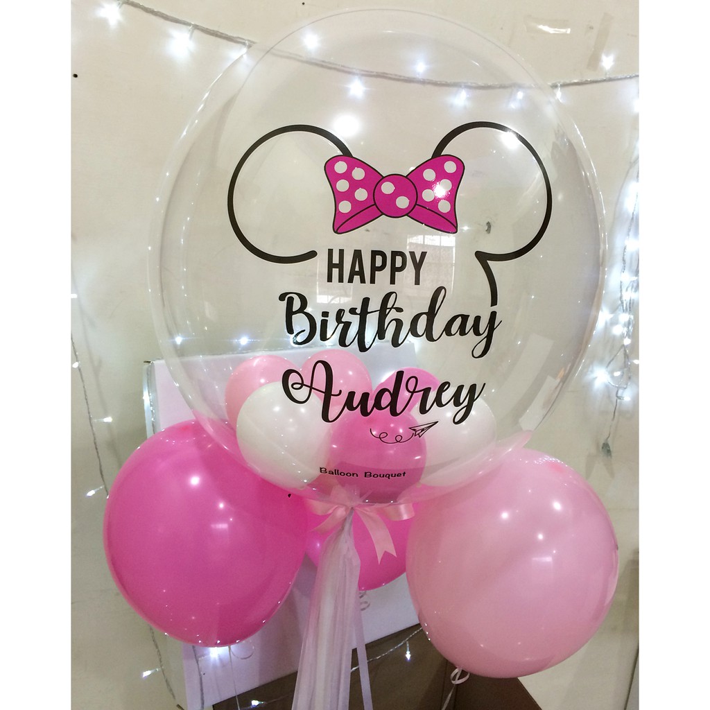 

bubble balloon in pink and white combination 4