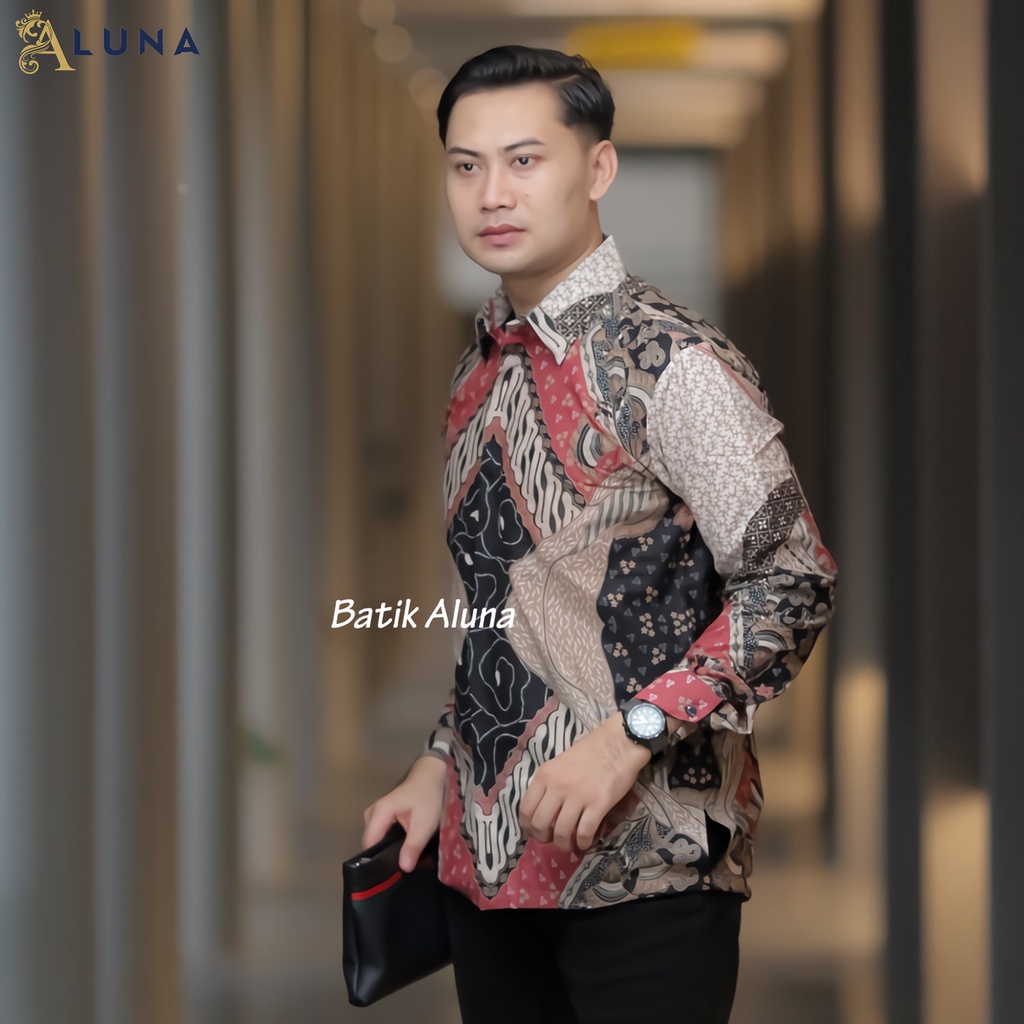 BAJU KEMEJA BATIK PRIA COWOK COWO LENGAN PANJANG REGULAR ATASAN BATIK PREMIUM PRIA BATIK PRABUSENO KONDANGAN BATIK COUPLE PASANGAN KEMEJA BATIK PEKALONGAN LAKI LAKI PRIA KEKINIAN ORIGINAL MODERN BAJU SERAGAM BATIK SOLO KANTOR BATIK JUMBO ALUNA PCW 008