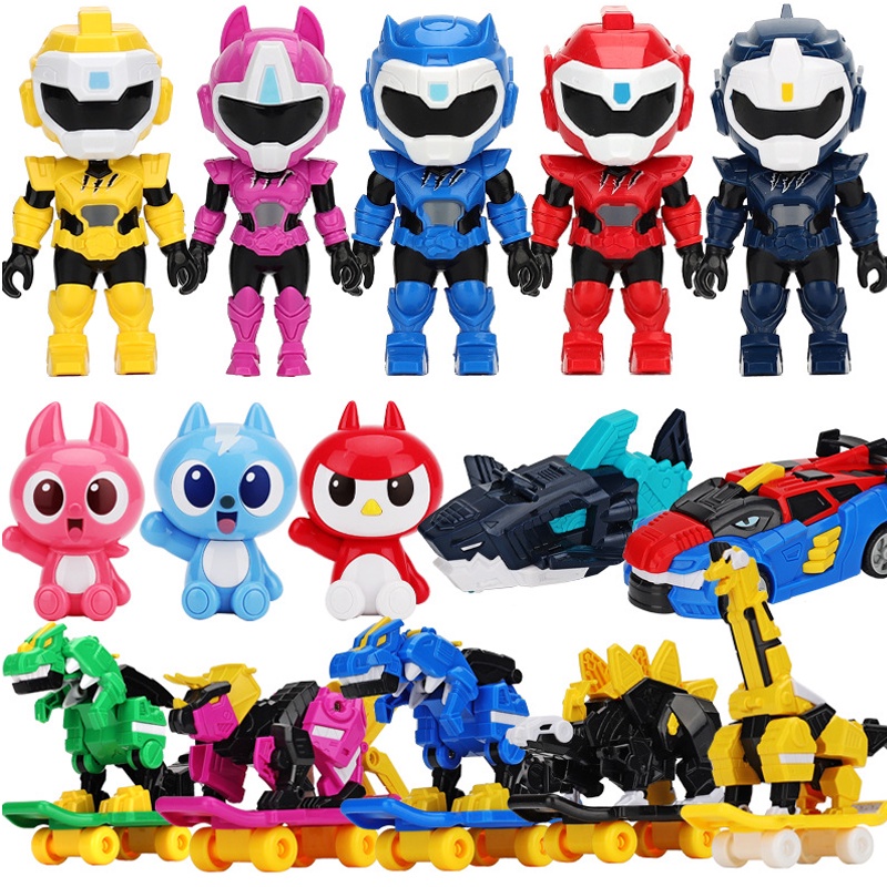 Force Mainan Robot Deformation Mini X Model Boneka Dinosaurus Scooter Boneka Anak