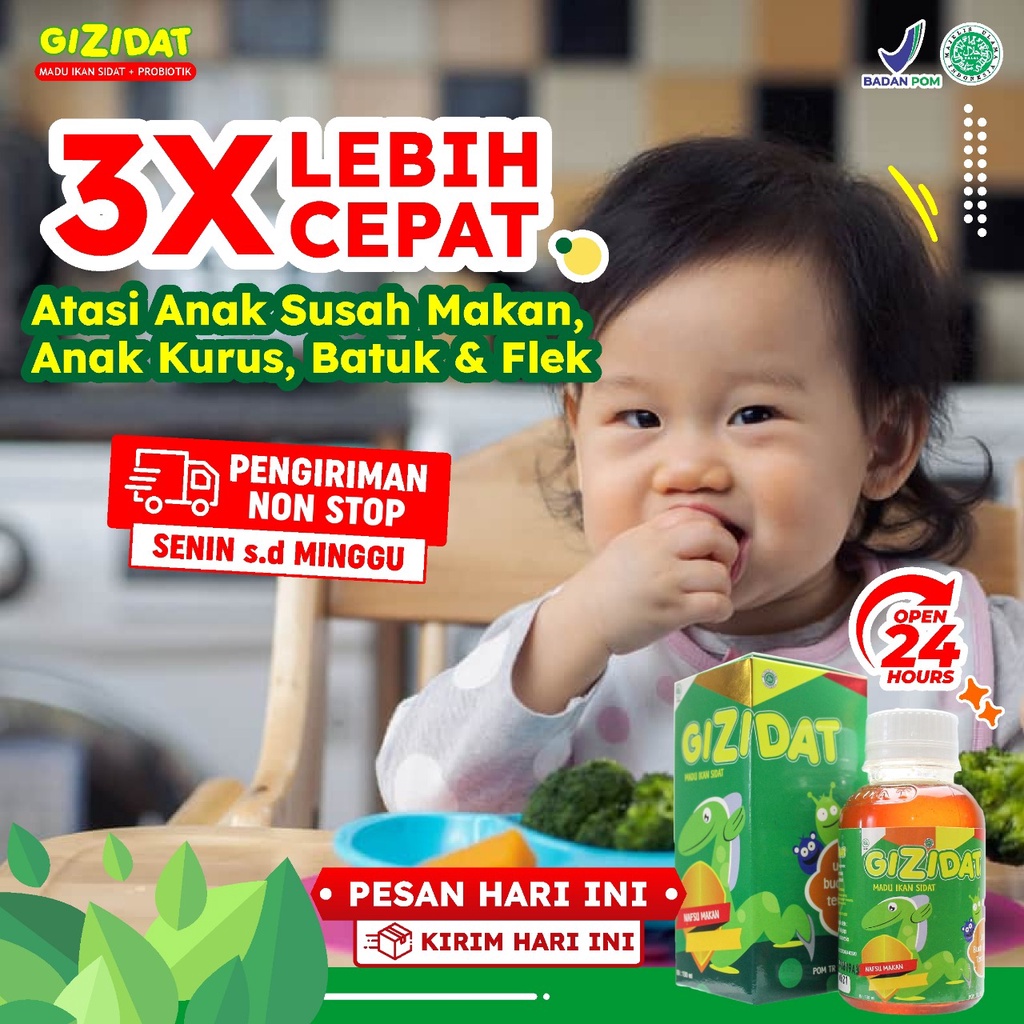 GIZIDAT VITAMIN PENAMBAH NAFSU MAKAN ANAK  MENAMBAH BERAT BADAN MADU GEMUK NUTRISI  PENGGEMUK  BAYI