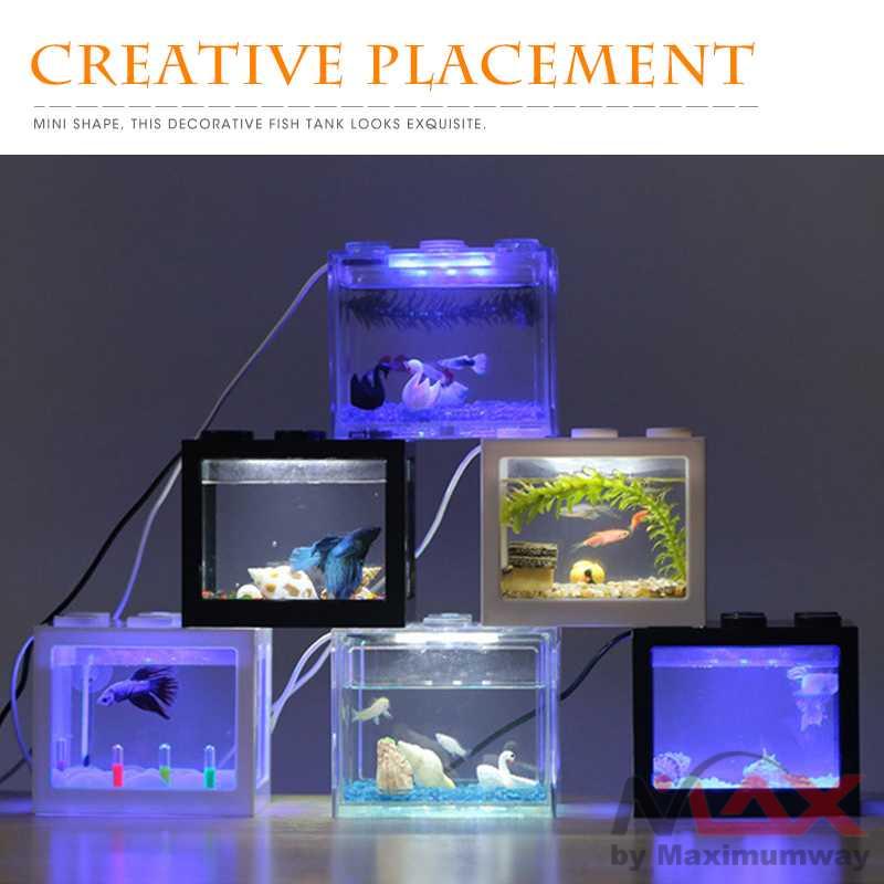 TOPINCN Aquarium Mini Lego Block with Colorful LED - TOP5 Warna Hitam