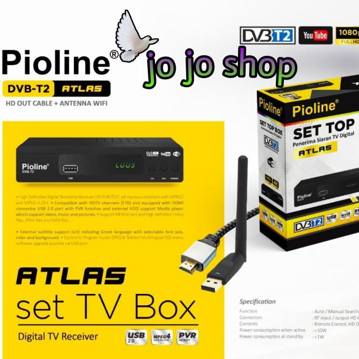 Set Top Box Pioline Dvb-T2 Receiver Youtube Kabel Hdmi+Dongle Wifi