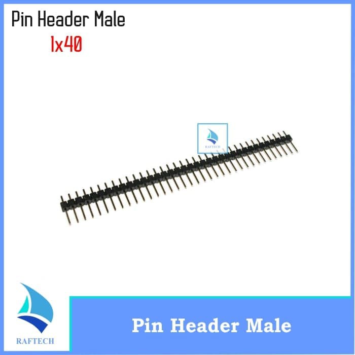 Male pin header male single Black 2.54mm hitam 1x40 40p 40 tulang ikan