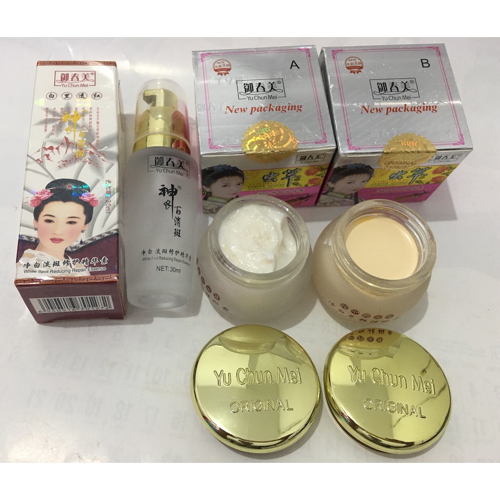 Paket Hemat 3 in 1 Cordyceps Day Night Cream &amp; Serum Essence Rumah Cantik 354 Yu Chun Mei Cordysep Herbal Cream Serum Wajah Yuchunmei Cordy Original Asli Import