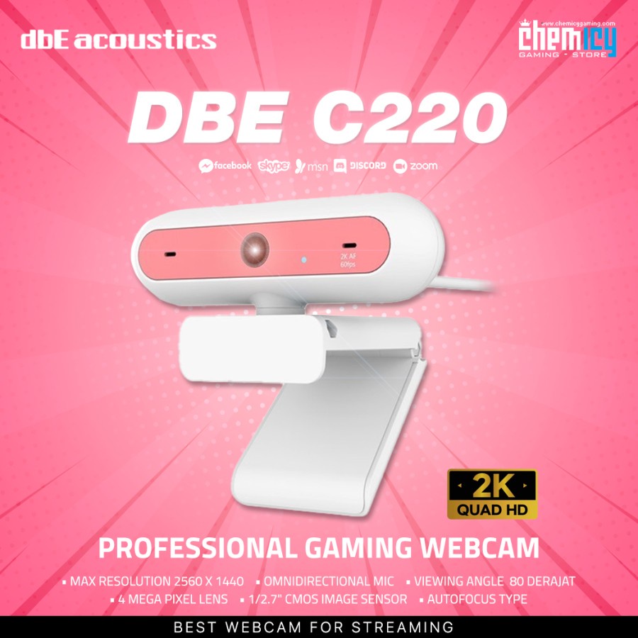 dbE C220 2K QHD Auto Focus Professional Stream Webcam with Microphone