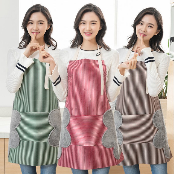 Celemek Apron Masak Dapur Anti Air Minyak bisa Lap Tangan