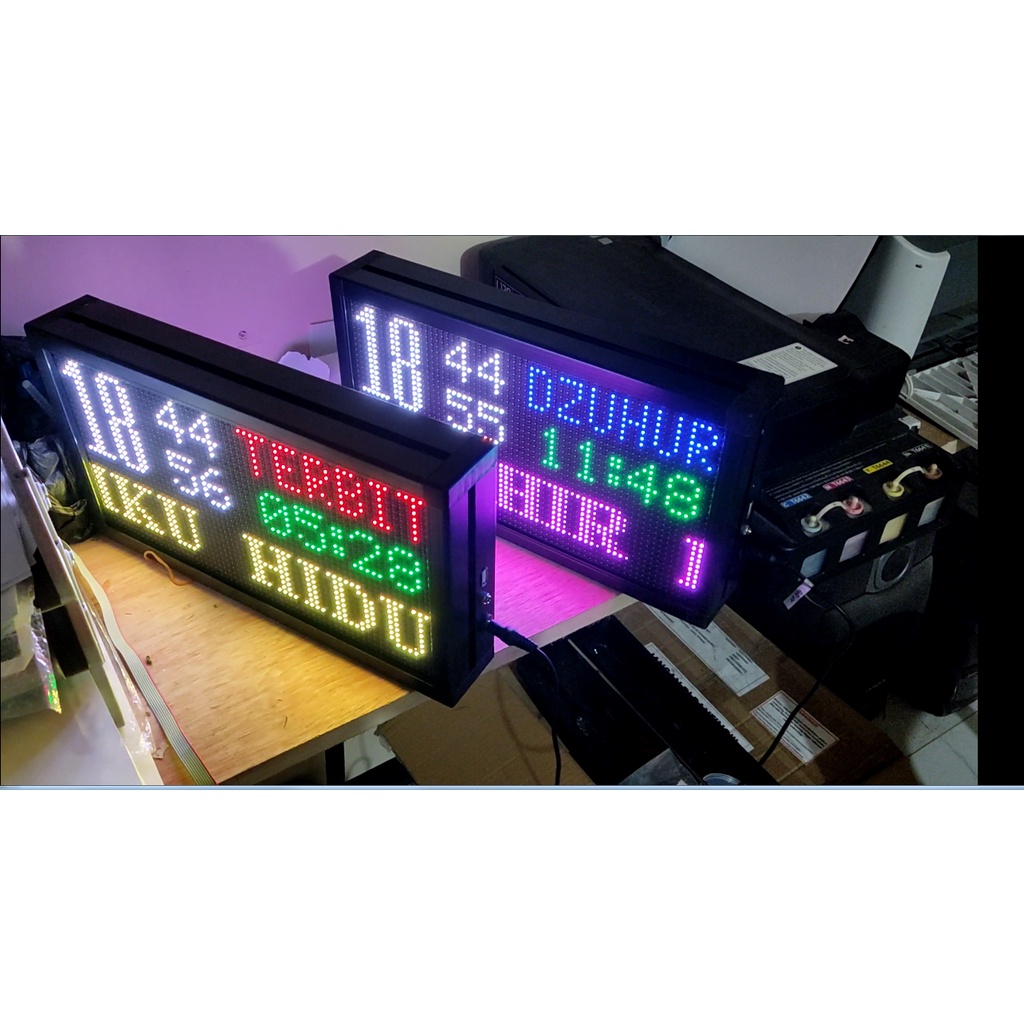 Jadwal Sholat RGB 7 Warna 20x37Cm Wifi Auto tartil