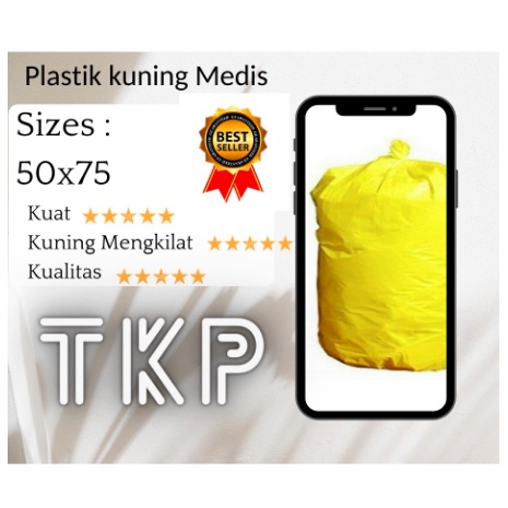 Plastik Sampah Medis 50x75 60x100 90x120 TEBAL 40 MICRON Plastik Kuning Medis