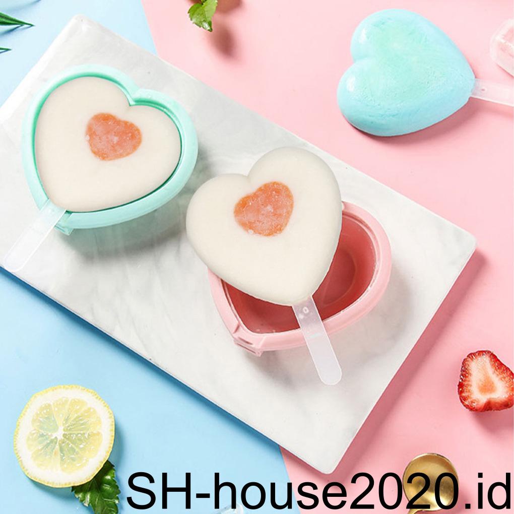 Cetakan Es Krim DIY Bentuk Hati 40ml Dengan Tutup 20-200℃ Cetakan Jelly / Dessert Bentuk Kubus Dapat Dicuci (House20