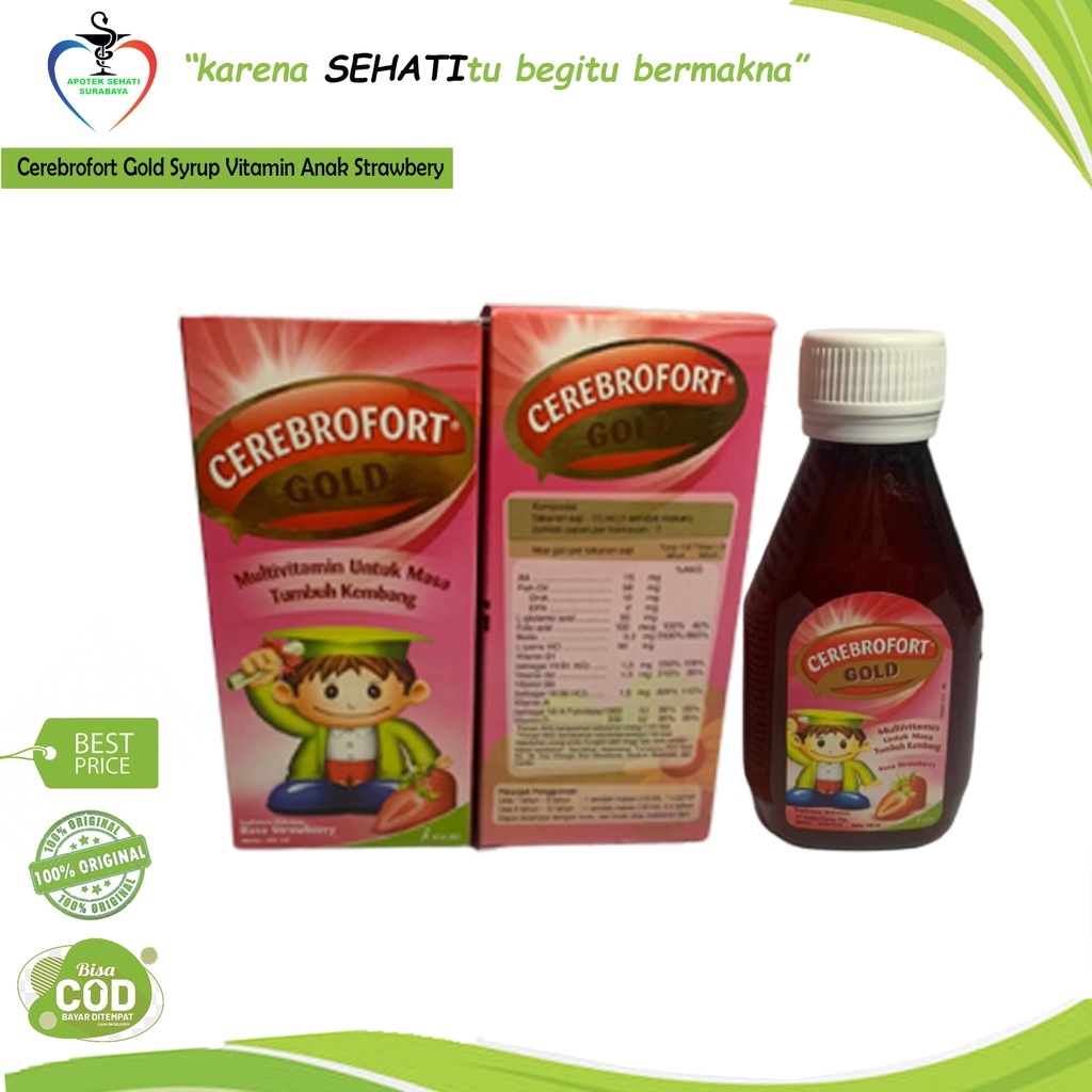 CEREBROFORT GOLD RASA STRAWBERRY 100ml VITAMIN OTAK ANAK