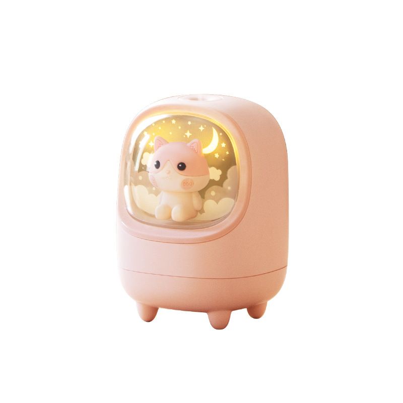 Humidifier  / Diffuser Cute Cat Deer Lampu Tidur Portable Baterai