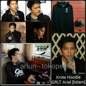 Knit hoodie / Jaket rajut Greenlight Ariel - Hitam