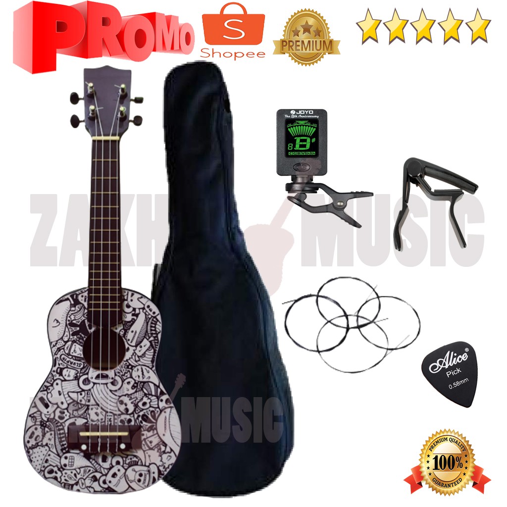 Ukulele Concert | Ukulele Doodle | Ukulele Senar 4 | Ukulele Murah Bonus TAS PICK