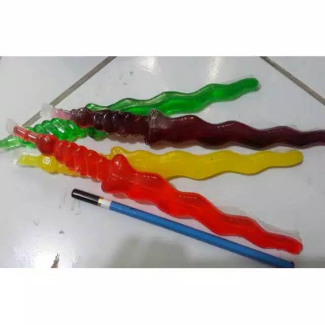 

Plastik es bentuk keris/botol/wawan/tubbies/ikan isi 50 pcs