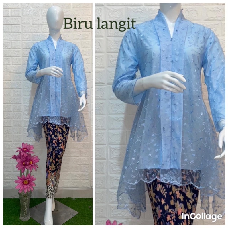 Kebaya Tunik/ Kebaya favorit / kebaya Wisuda/ Kebaya Pesta/ Kebaya Set/ Kebaya Set Lenggan Panjang/ Kebaya Couple/ Kebaya-Biru
