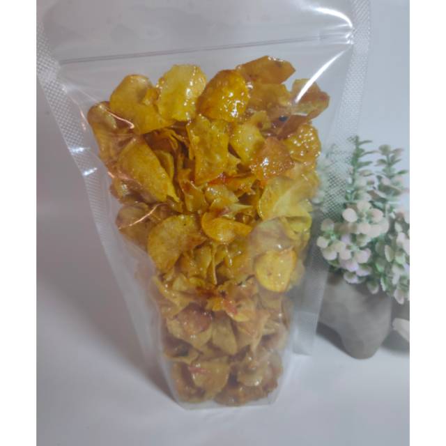 

Keripik Kentang Pedas Manis Khas Jogja kemasan pounch