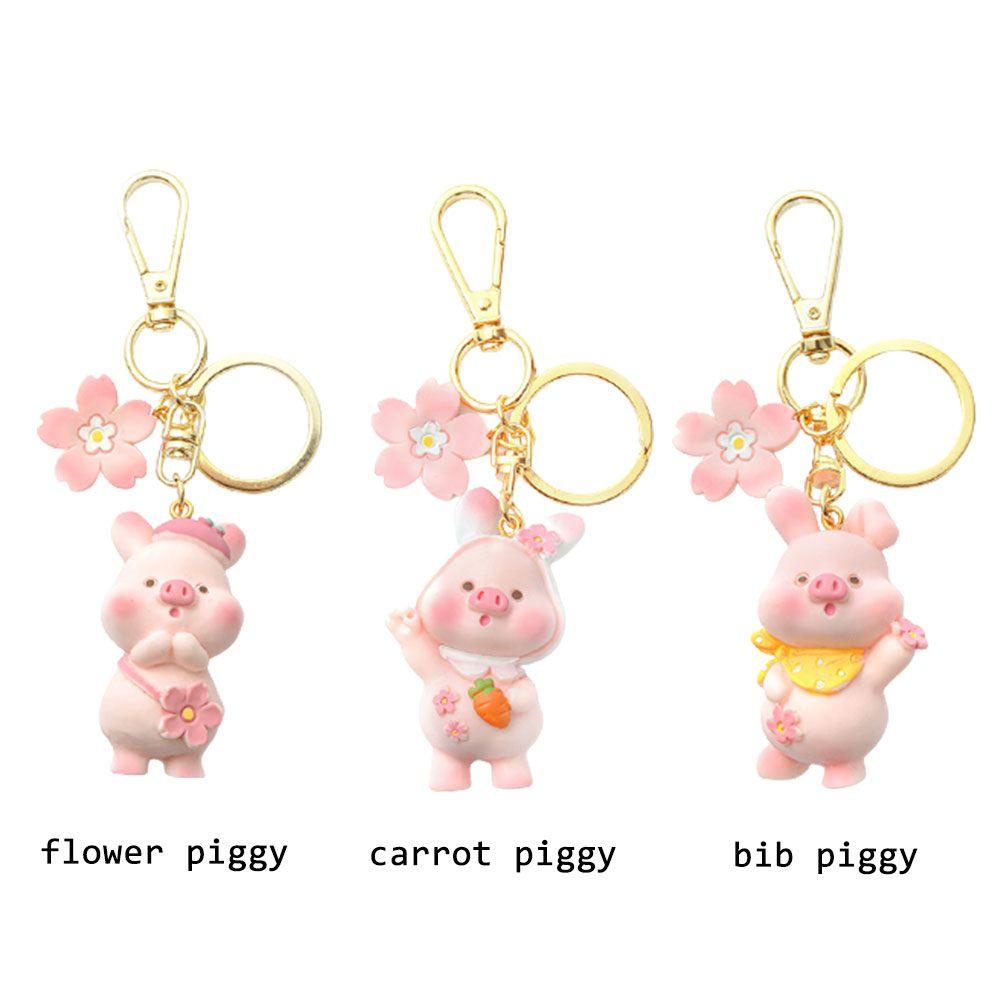 Lily Keyring Backpack Pink Piggy Liontin Lucu