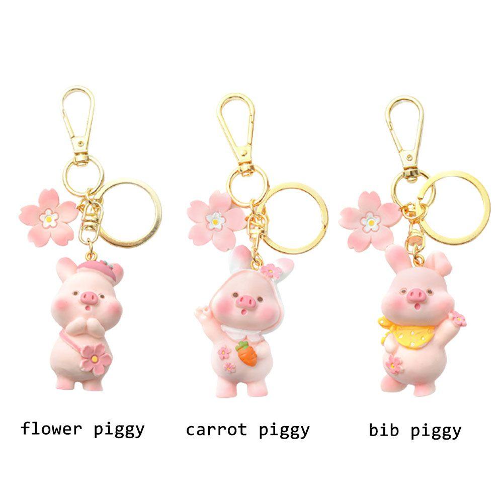 Lily Keyring Backpack Pink Piggy Liontin Lucu