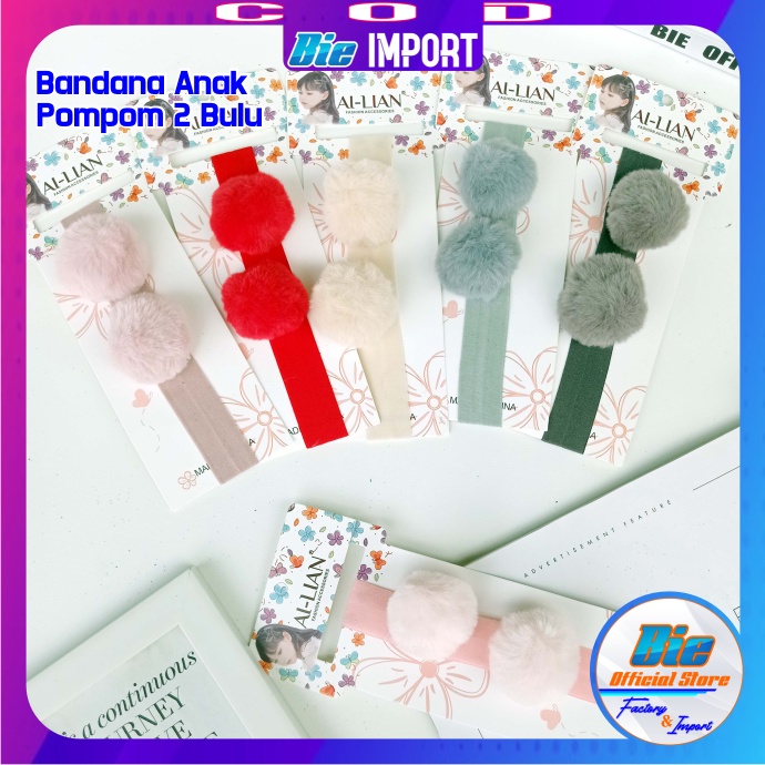 Bandana Anak Korea Jurai Pompom Karakter Premium Impor Best Seller