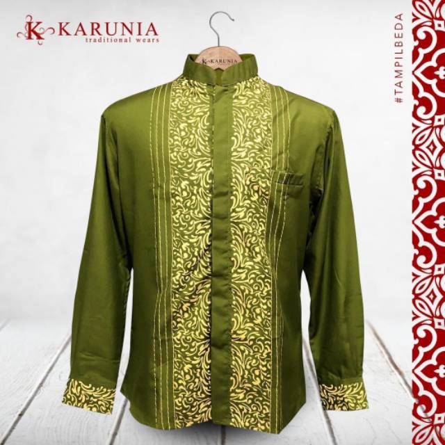 Karunia Batik Baju Koko Hijau