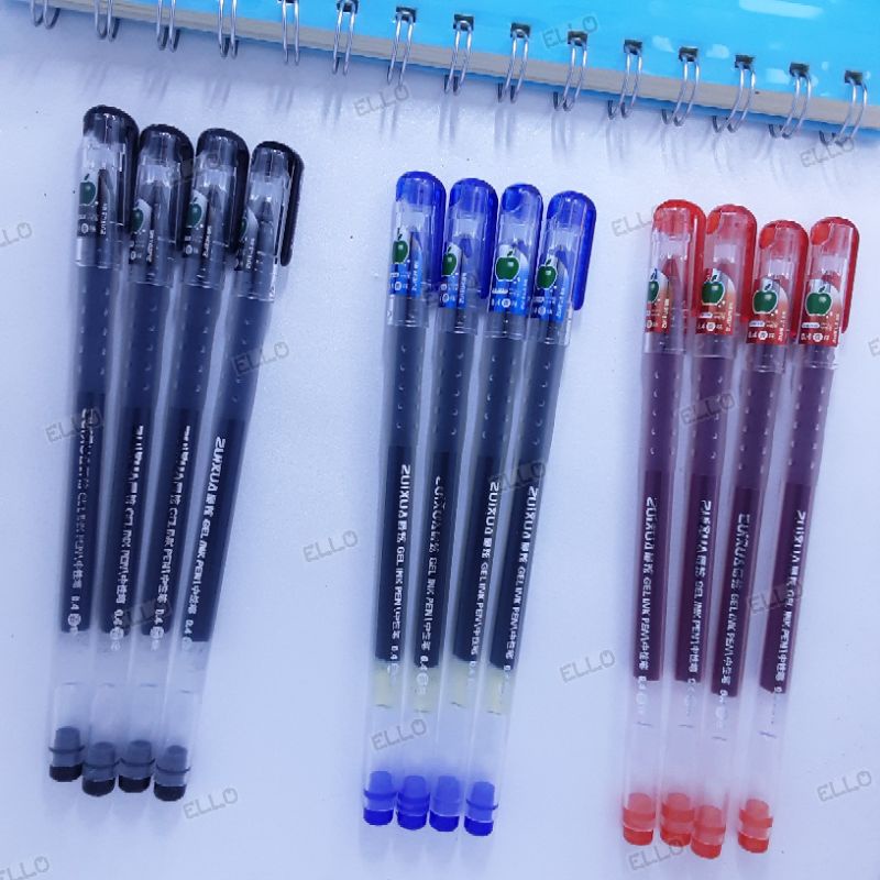 

Bolpoin / Pulpen / Pen Gel Ink Needle Tip 0,4mm Warna Hitam Biru Merah