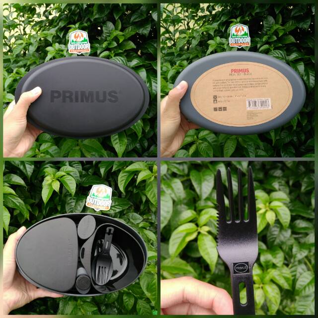 Primus Meal Set Green Tempat Makan Gelas Mangkuk Sendok Garpu Outdoor