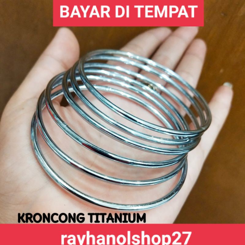 PERHIASAN WANITA DEWASA GELANG KERONCONG TITANIUM 6pcs-12pcs ANTI KARAT LAPIS EMAS SILVER-GOLD