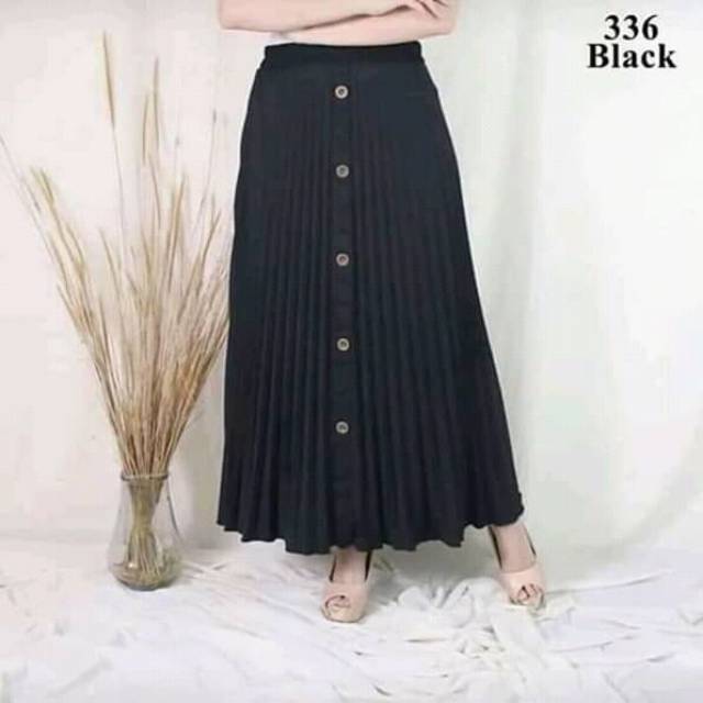 ROK PLISKET  KANCING  // ROK PLISKET SKIRT BUTTON /rok plisket rempel variasi kancing jumbo