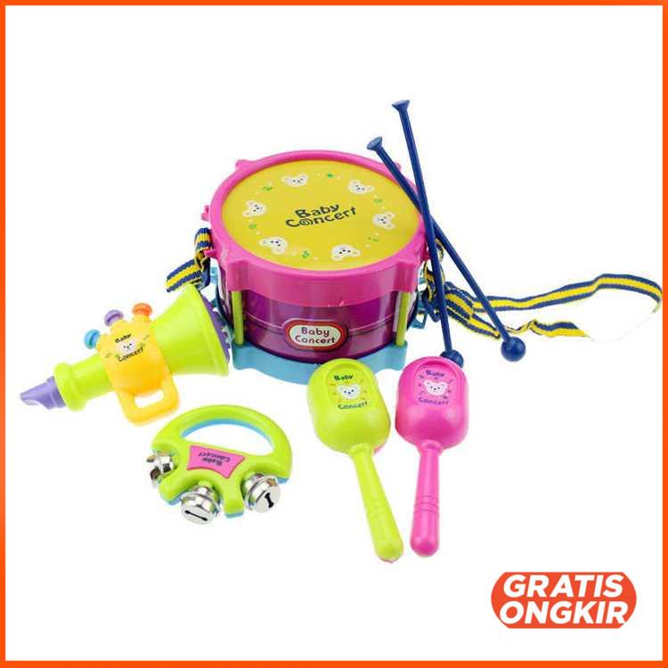 Mainan Musik Bayi Drum Trumpet Band Toy 5PCS - B4715