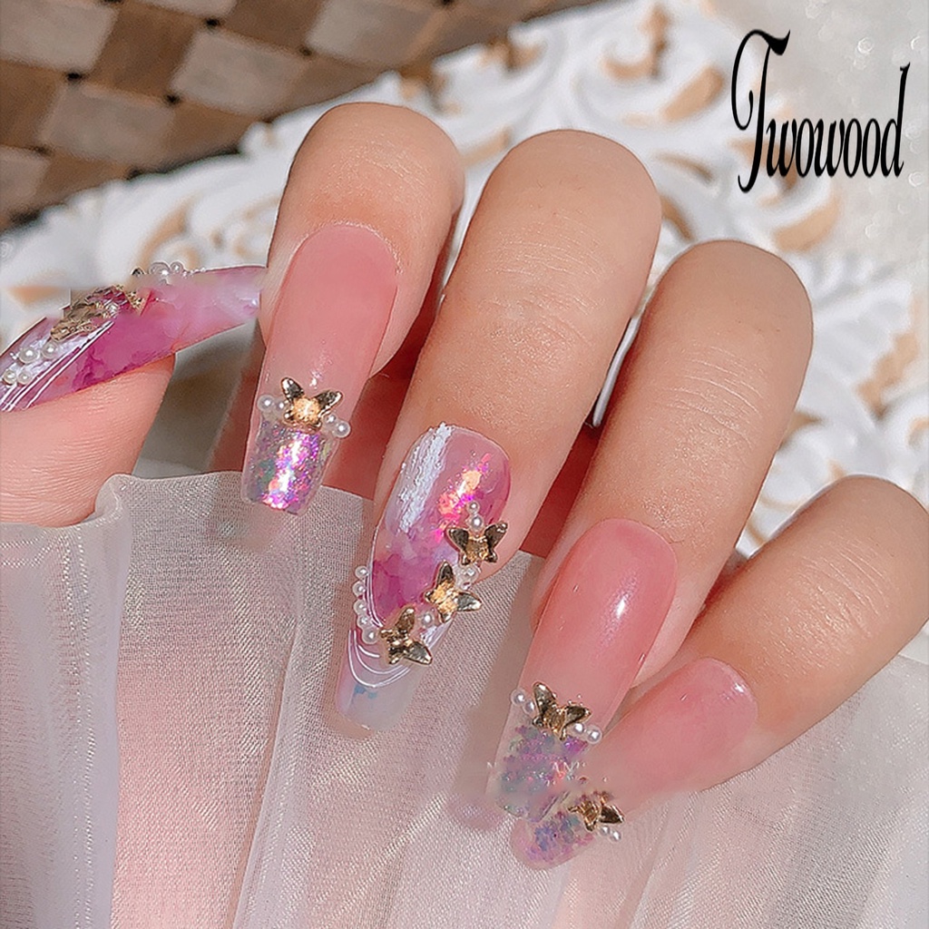 10pcs Ornamen Kupu-Kupu 3D Bahan Alloy Untuk Dekorasi Nail Art