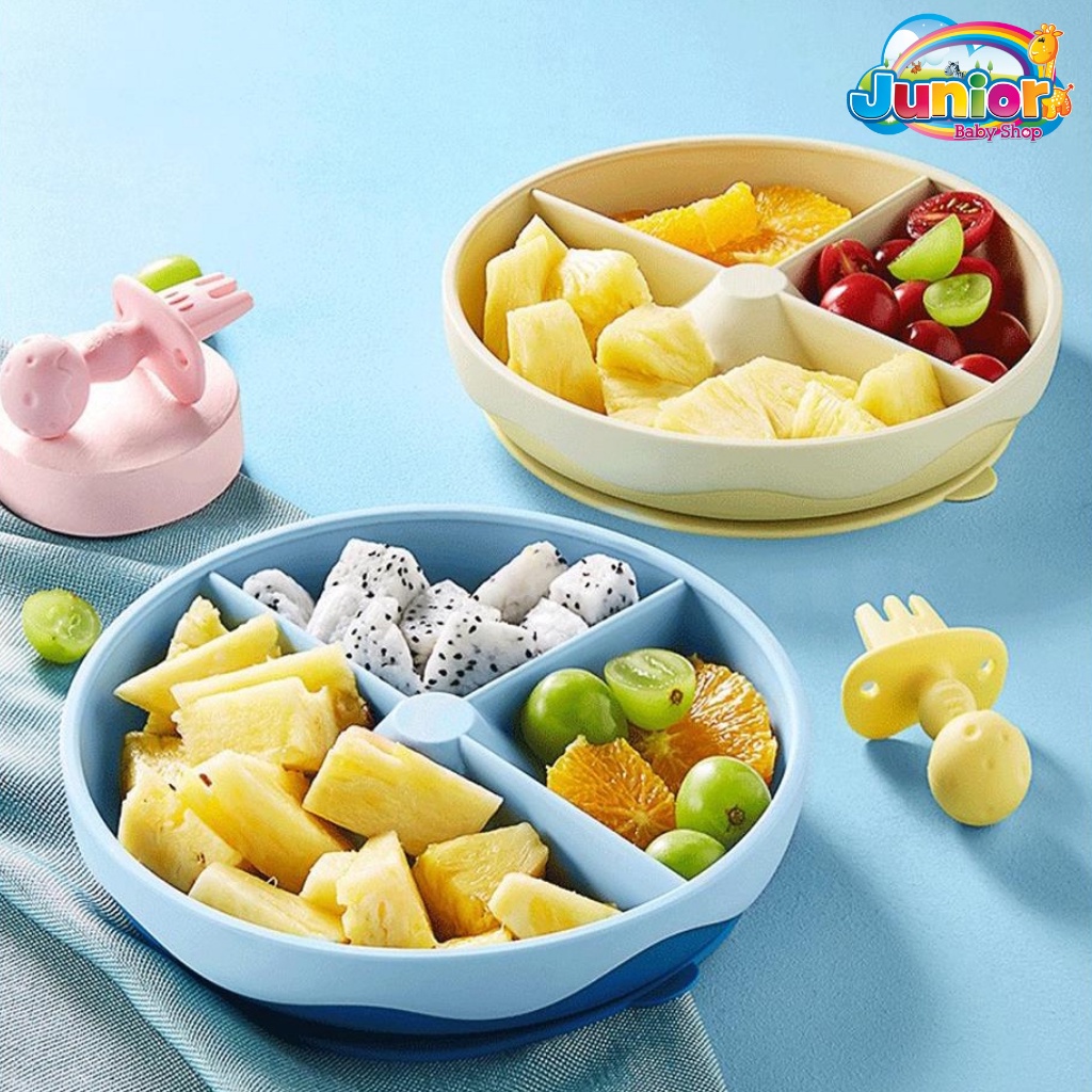 KUB Platinum Silicone Suction Plate Wave Series | Piring Makan Platinum Silikon Bayi Premium MPASI