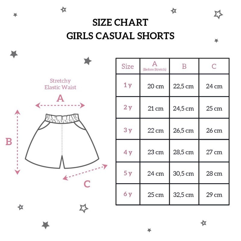 Little Palmerhaus GIRLS CASUAL SHORTS / GIRL SHORT / Celana Pendek Anak Perempuan / Girl