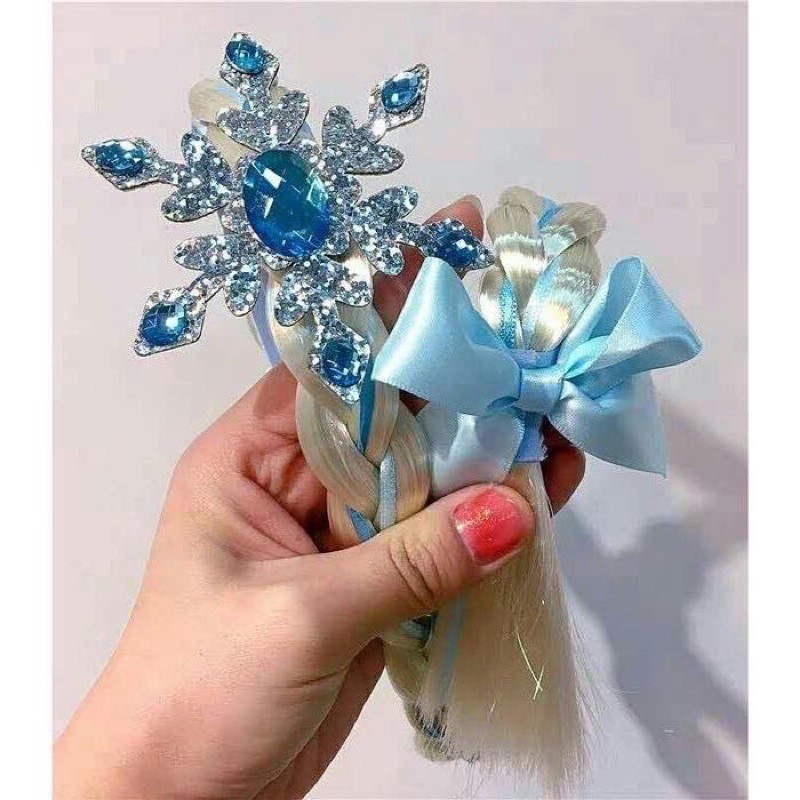 Bandana Rambut Kepang Frozen Elsa / Bando Aksesoris Frozen 2 II Elsa