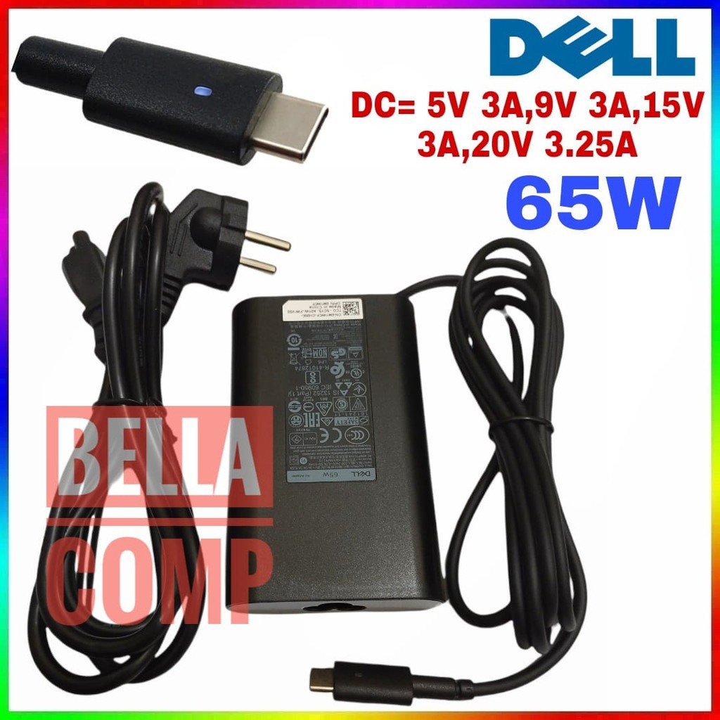 65w type-C PD USB AC Adaptor Laptop Dell Latitude 5290 5290 7285 7389 7390 Thunderbolt3 20V 3.25A