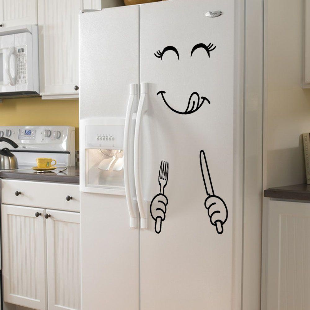 Stiker Kulkas Populer Vinyl Gadget Kitchen &amp; Dining Refrigerator Decal