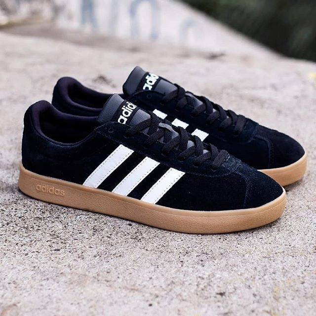 ADIDAS NEO VL COURT SUEDE BLACK WHITE GUM