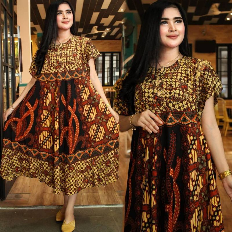 DASTER PAYUNG JUMBO SOGAN BATIK DASTER KLOK KENCANA