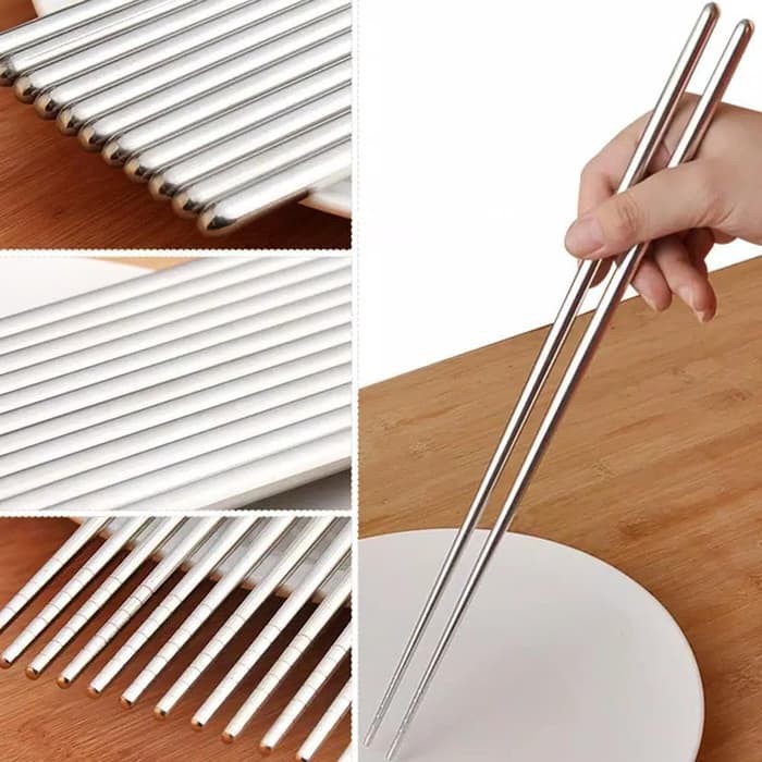 

Best Seller - Stainless Steel Metal Chopsticks / Sumpit Besi / Sumpit Donat