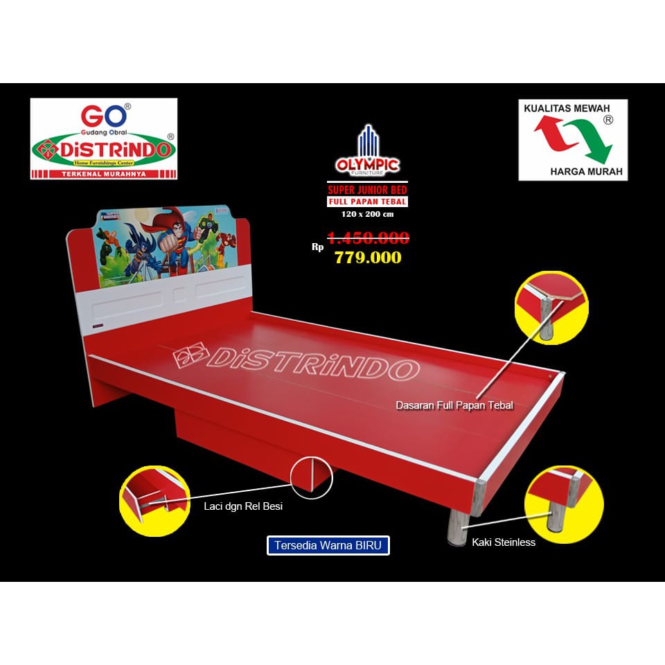 Divan Kayu Olympic Ori Promo PASti MuRAH 120cm TEBAL ada Laci dibawah Dasaran Kasur TEBAL kaki Croom