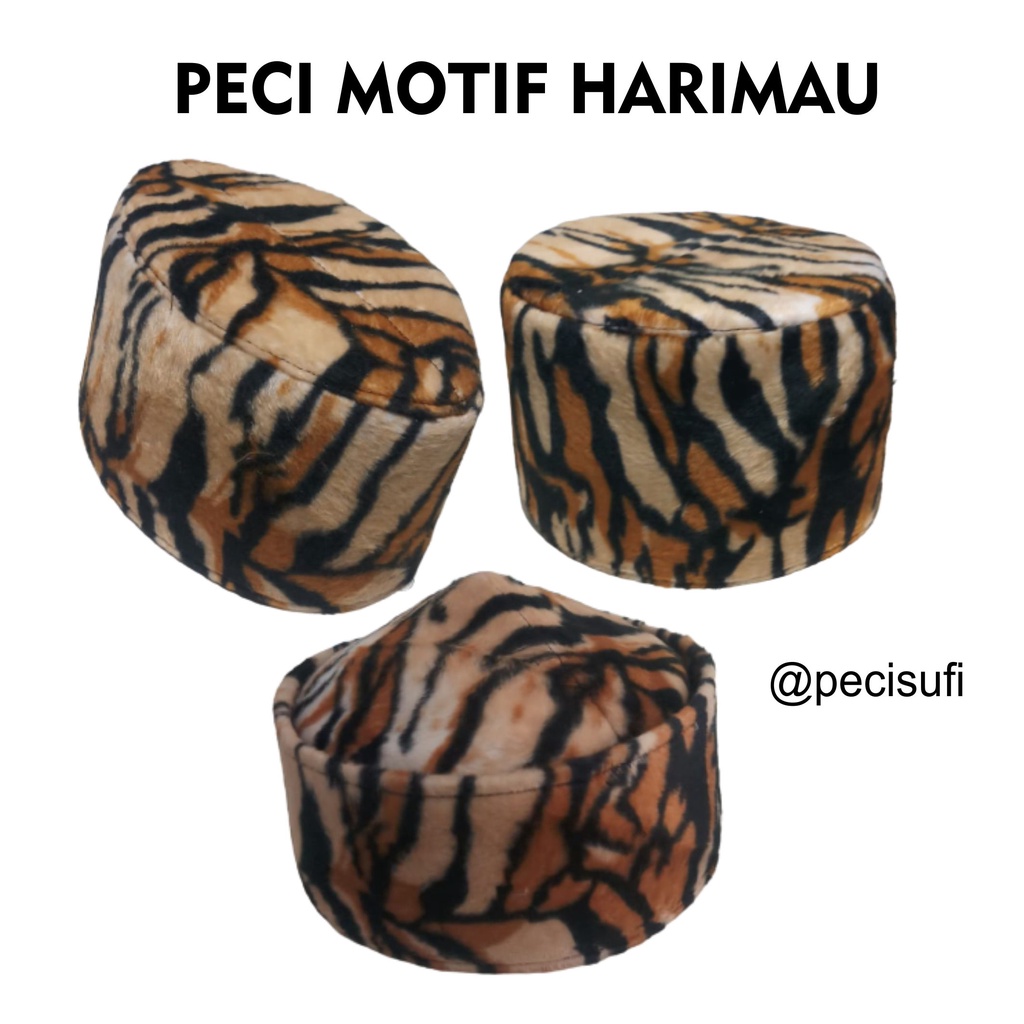 Peci Motif Harimau / Peci Unik / Peci Sufi / Songkok Kopiah