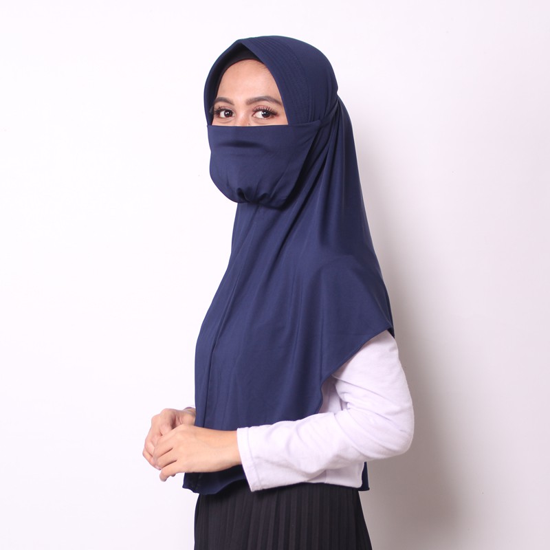 JILBAB MASKER / JILBAB INSTAN TERBARU ANRIA-Navy