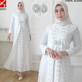  TERMURAH  Baju  Syari Wanita Gamis  Putih Muslim Wanita 