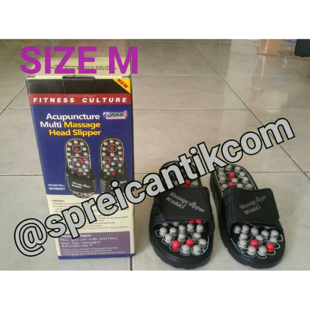 WAKI Size M : Acupunture Message Slipper Sandal Pijat Kesehatan Akupuntur ORIGINAL