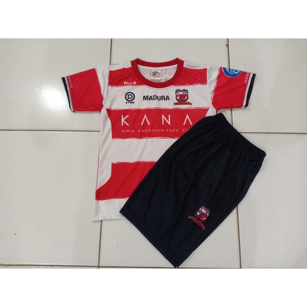 jersey baju madura united/setelan bola madura united printing usia 2-12thn