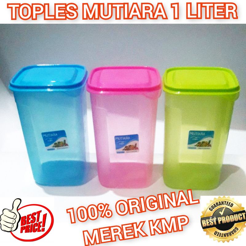 Toples kue kering kotak 1 liter / toples 1000 ml sealware murah