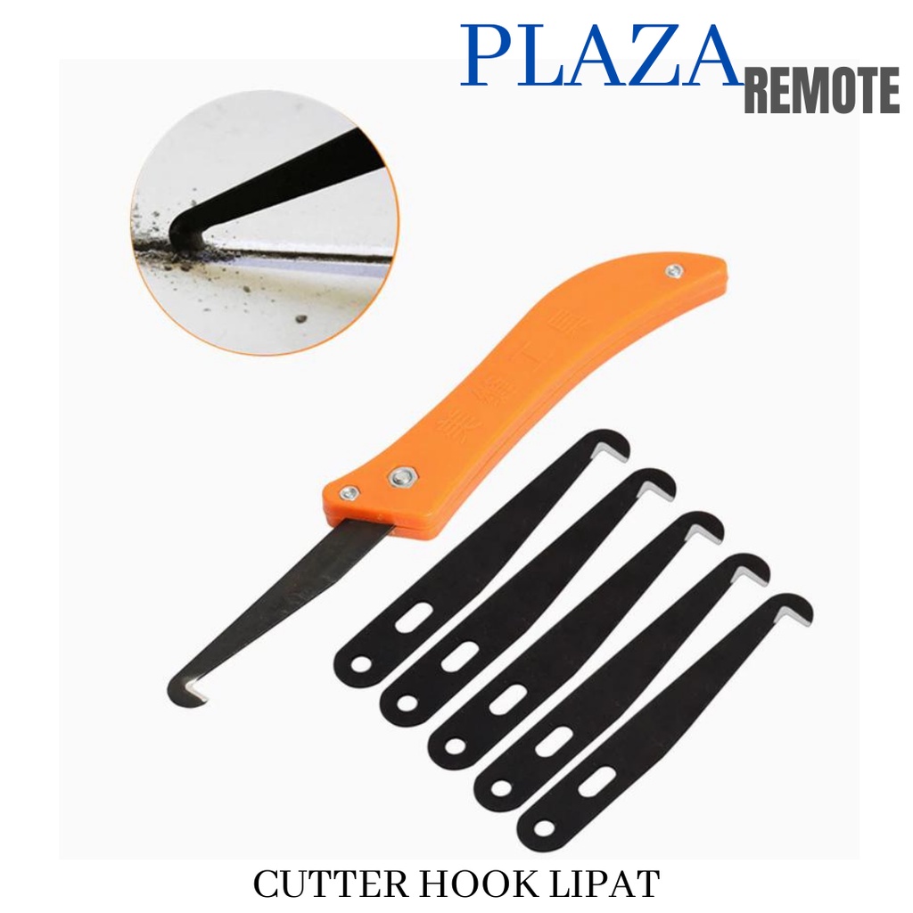 PISAU CUTTER KNIFE SCRAPER HOOK FOLDING LIPAT TAJAM PERBAIKAN CELAH NUT UBIN TEMBOK PEMBERSIH