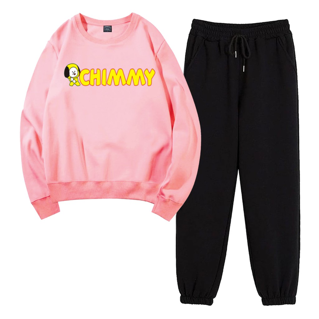 BESS - Baju Setelan Wanita Murah / Setelan Sweater + Jogger Hitam - CIMY FONT