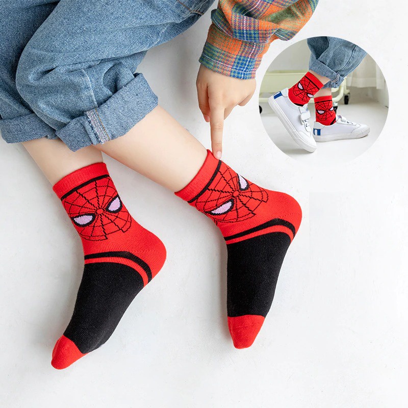 KAOS KAKI ANAK LAKI LAKI KEKINIAN UMUR 3 - 7 TAHUN KAUS KAKI SEKOLAH KARAKTER SUPERHERO SUPERMAN A1