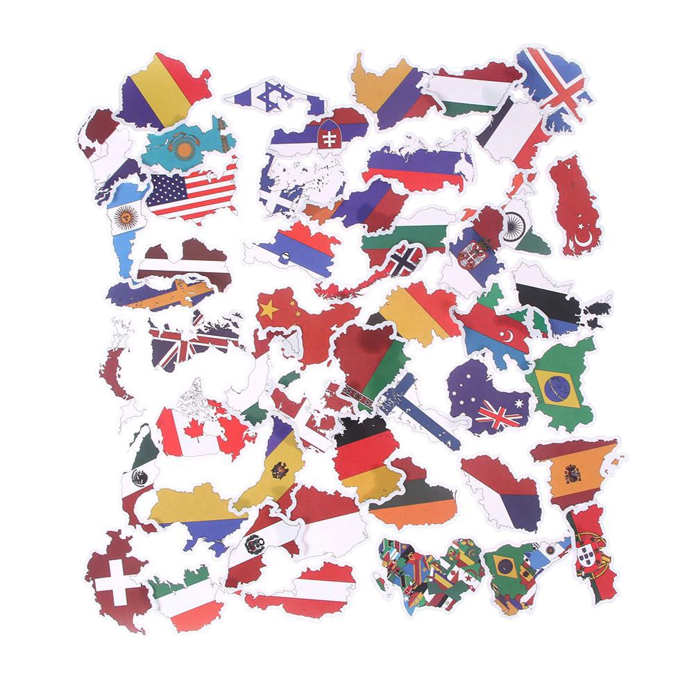 

INDORETAIL | 50 Pcs/set Baru Bendera Nasional Stiker Negara Peta Perjalanan Sticker DIY Koper